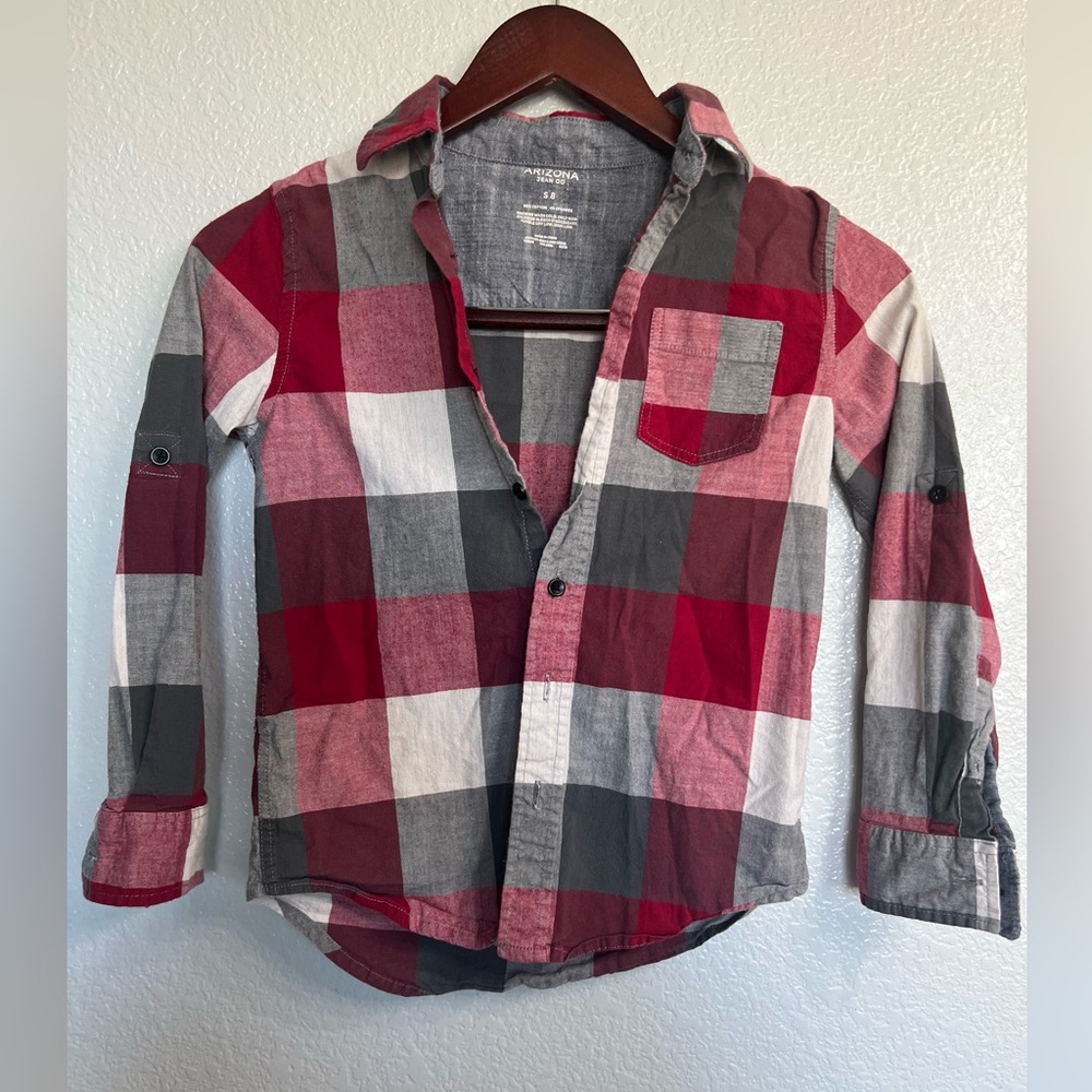 Boys, Arizona jean co small(8) button up flannel